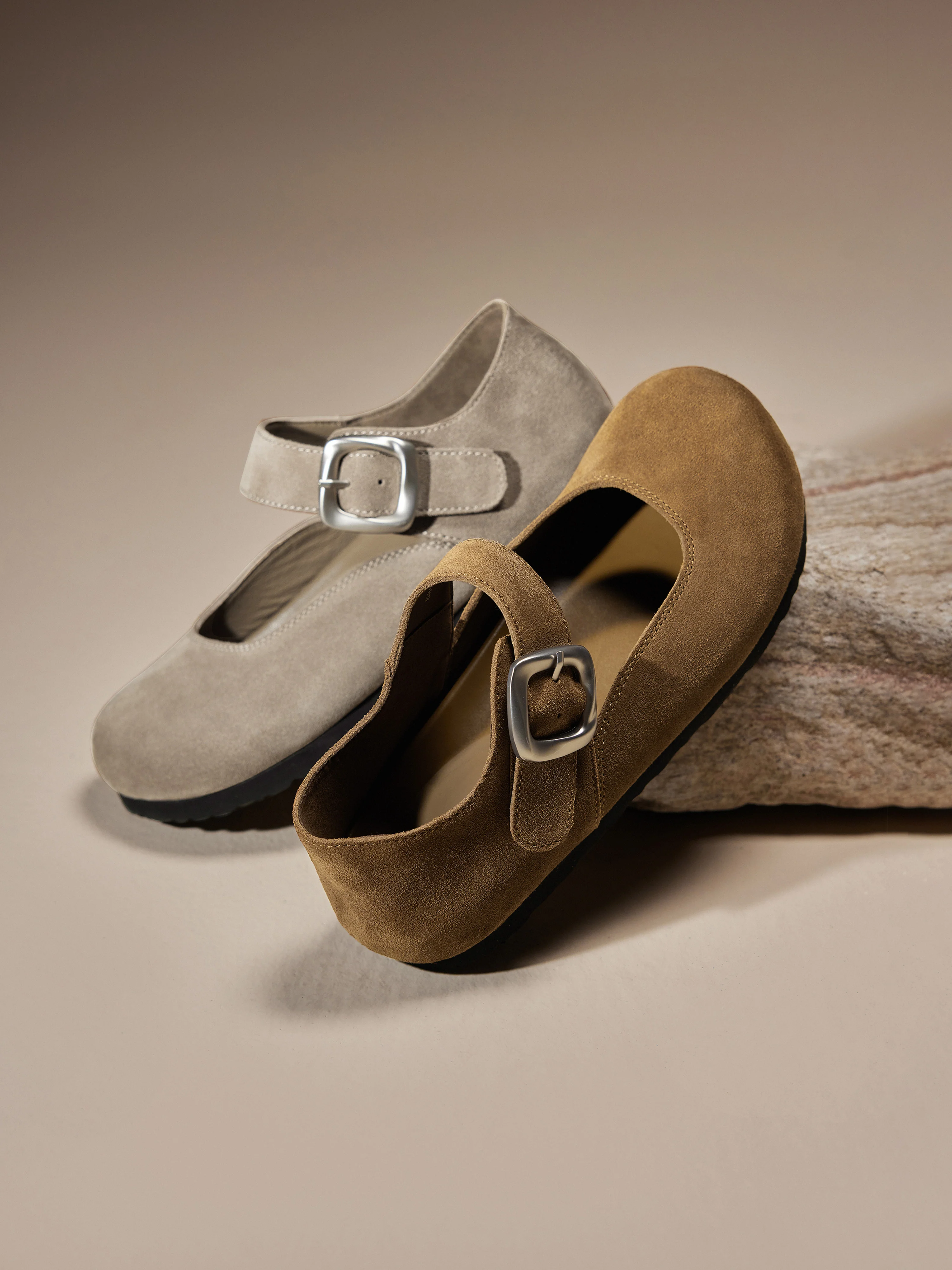 Clogs - Round Toe T-Strap Suede Clogs S8554 S8554 - Image 5