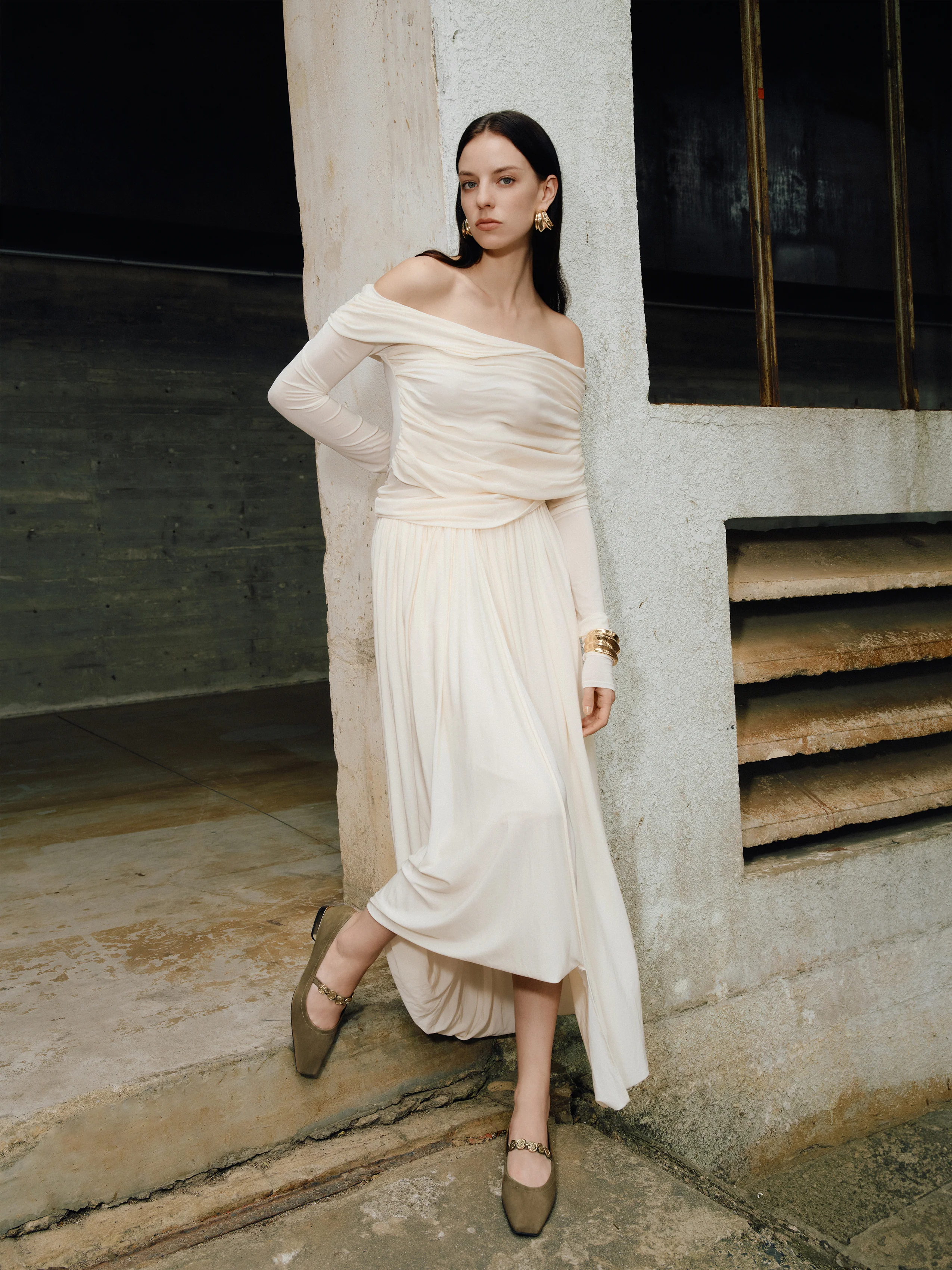 Mary Jane - Pointed Toe Ballet Flats with Copper Coin Charm EWV03 - Image 4