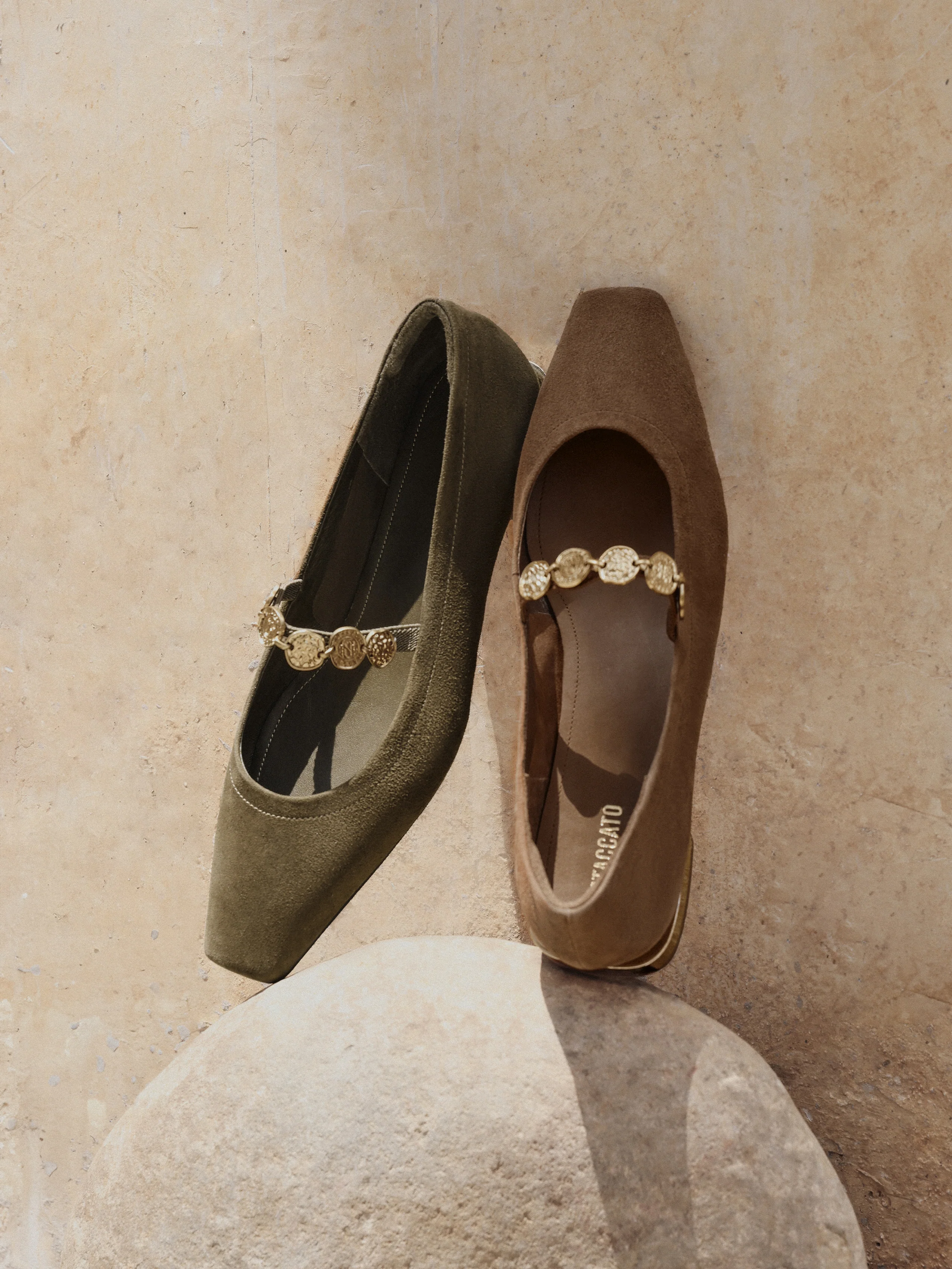 Mary Jane - Pointed Toe Ballet Flats with Copper Coin Charm EWV03 - Image 5